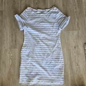 Tommy Bahama Jovanna Striped Mini Dress Blue White w/ Pockets Women's  M